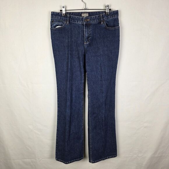 J. Jill Women's Authentic Fit Below The Waist Bootcut Dark Wash Jeans Size 10 - Picture 1 of 6
